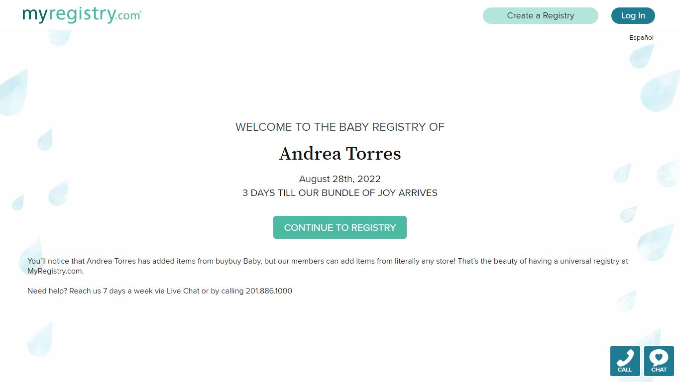 Celebrate for Andrea Torres - buybuy Baby Baby Registry